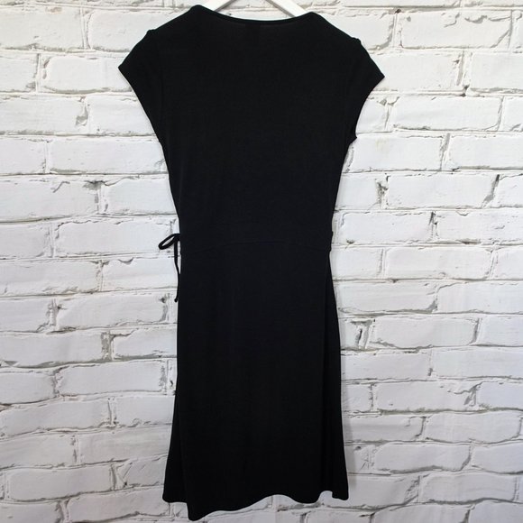 Gap Minimalist Black Wrap Dress - Picture 2 of 5